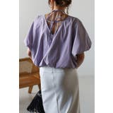 PURPLE | クロップドコクーンストライプブラウス 77-002686 | BONJOUR SAGAN