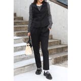 BLACK | リネン混ハンサムベストセットアップ 77-003462 | BONJOUR SAGAN