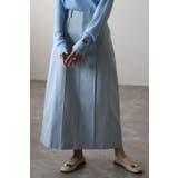 LIGHT-BLUE | シーム入りロングスカート 77-003485 | BONJOUR SAGAN
