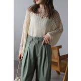 IVORY | テープヤーン透かし編みショートプルオーバー 77-003496 | BONJOUR SAGAN