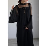 BLACK | プリーツフレアスリーブドレス 77-003516 | BONJOUR SAGAN