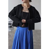 BLACK | スウェットライクダブルジップカーディガン 77-003561 | BONJOUR SAGAN