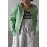 LIGHT-GREEN | スウェットライクダブルジップカーディガン 77-003561 | BONJOUR SAGAN