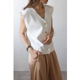 ゴールド釦ボクシーニットベスト 77-003817 | BONJOUR SAGAN | 詳細画像4 