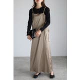 LIGHT-COCOA | リバーシブルサテンキャミワンピース 77-004539 | BONJOUR SAGAN