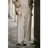 LIGHT-BEIGE | スーツ地ツイルタックパンツ 77-004575 | BONJOUR SAGAN