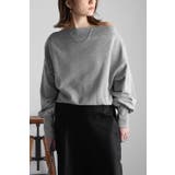 LIGHT-GRAY | フィンガーホール付きオフショルスウェット 77-004620 | BONJOUR SAGAN