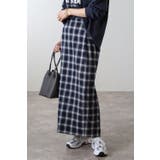 オンブレチェック柄Iラインスカート 77-004639 | BONJOUR SAGAN | 詳細画像2 