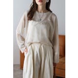 LIGHT-BEIGE | コード刺繍シアーニット 77-004666 | BONJOUR SAGAN