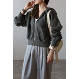 CHARCOAL-GRAY | ダブルジップピグメントパーカー 77-004680 | BONJOUR SAGAN