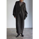 CHARCOAL-GRAY | ディープVネックニットワンピース | BONJOUR SAGAN