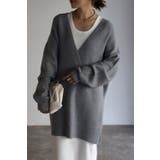 GRAY | ディープVネックリブニット | BONJOUR SAGAN