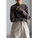 GRAY | 配色デザインリブニット | BONJOUR SAGAN