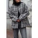 フリンジノーカラーMIXツイードジャケット 88 003347 | BONJOUR SAGAN | 詳細画像1 