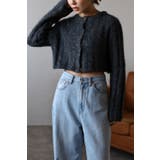 DARK-GRAY | ワイドリブ金釦起毛クロップドカーディガン 88-002951 | BONJOUR SAGAN
