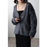 CHARCOAL-GRAY | モヘアタッチニットカーディガン 88-003354/88-002996 | BONJOUR SAGAN