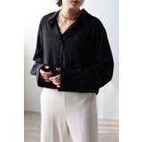 BLACK | 袖スリットクロップドシャツ 88-003035 | BONJOUR SAGAN