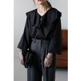 BLACK | フリルカラーシャツ | BONJOUR SAGAN