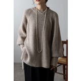 BEIGE | ウールタッチラウンドネックリブニット 88-003151 | BONJOUR SAGAN