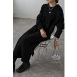 BLACK | センターシームラウンドカットニットワンピ 88-003223 | BONJOUR SAGAN