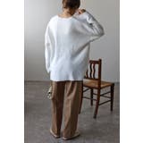 片畦編みヤーンVネックニット 88-003412 | BONJOUR SAGAN | 詳細画像6 