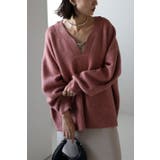 DARK-PINK | ディープVネックニット | BONJOUR SAGAN