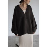 CHARCOAL-GRAY | ディープVネックニット | BONJOUR SAGAN