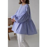 BLUE×WHITE | ブラウス 長袖 ボリューム袖 | BONJOUR SAGAN