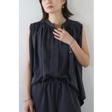 マットサテンノースリブラウス×パンツセットアップ 77-003664 | BONJOUR SAGAN | 詳細画像3 