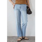 LIGHT-BLUE | ステップカットテーパードデニムパンツ 77-003671 | BONJOUR SAGAN