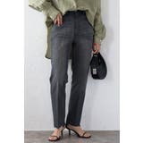 BLACK | ステップカットテーパードデニムパンツ 77-003671 | BONJOUR SAGAN