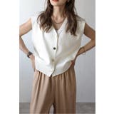 ゴールド釦ボクシーニットベスト 77-003817 | BONJOUR SAGAN | 詳細画像1 