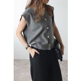 ゴールド釦ボクシーニットベスト 77-003817 | BONJOUR SAGAN | 詳細画像25 