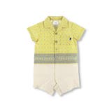 カラシ | プロヴァンスプリントシャツレイヤード半袖カバーオール 子供服 キッズ | ブランシェス