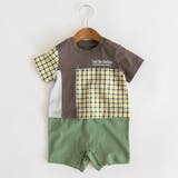 【おそろい】異素材切り替え半袖カーバーオール | ブランシェス | 詳細画像1 