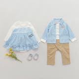 【おそろい】ストライプ柄ロゴ刺しゅう長袖カバーオール | ブランシェス | 詳細画像10 