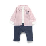 【おそろい】ストライプ柄ロゴ刺しゅう長袖カバーオール | ブランシェス | 詳細画像12 