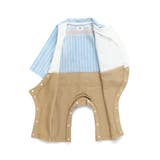 【おそろい】ストライプ柄ロゴ刺しゅう長袖カバーオール | ブランシェス | 詳細画像9 