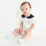 アイボリー | 丸襟半袖カバーオール | ブランシェス