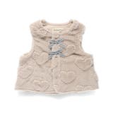 ピンクベージュ | ハート総柄ボアベスト | ブランシェス