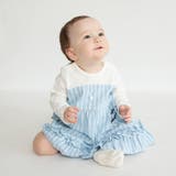 【おそろい】ストライプ柄ロゴ刺しゅうカバーオール | ブランシェス | 詳細画像3 