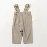 ブラウン | フリルサロペット風カバーオール | ブランシェス