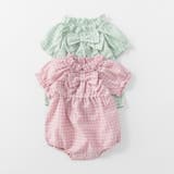 リボン付きチェック柄カバーオール | ブランシェス | 詳細画像2 