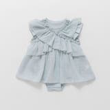 サックス | 【おそろい】フリルクロスカバーオール | ブランシェス