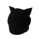 ブラック | アニマル耳ニット帽 | ブランシェス