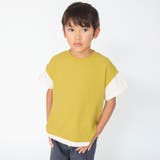 カラシ | 重ね着風鹿の子半袖Tシャツ 子供服 キッズ | ブランシェス