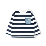 ネイビーブルー | 【デニムポケット】長袖Tシャツ ロンT | ブランシェス