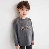 グレー | ぷっくりロゴプリント長袖Tシャツ ロンT | ブランシェス