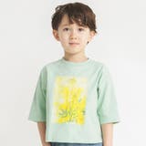 ライトグリーン | 【リンク/おそろい】ミモザプリント5分袖Tシャツ | BRANSHES