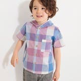 【おそろい】マドラスチェック柄半袖シャツパーカー | ブランシェス | 詳細画像4 